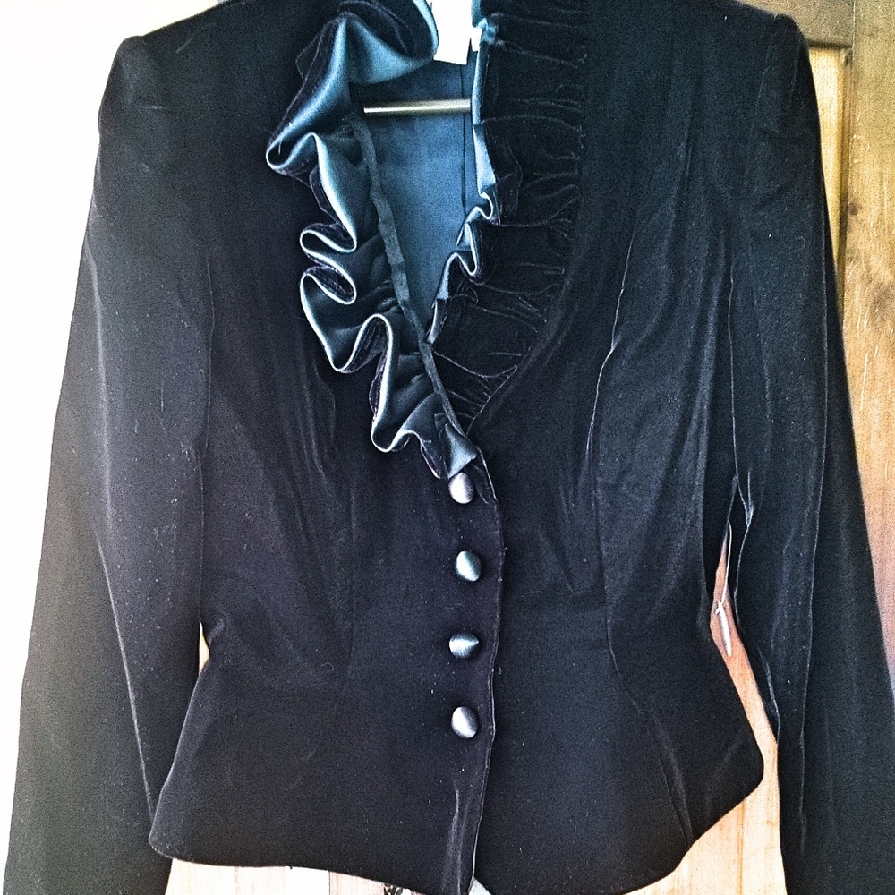 Gothic Black Velvet Victorian Jacket